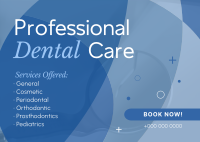 Professional Dental Care Services Postcard