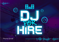 Hiring Party DJ Postcard