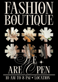 Quirky Boutique Business Hours Poster