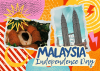 Quirky Collage Malaysia  Postcard