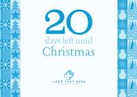 Modern Christmas Countdown Postcard Design