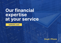 Financial Service Building Postcard Design