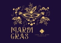 Mardi Gras Glamour Postcard