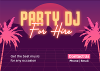 Synthwave DJ Party Service Postcard