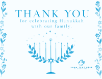 Happy Menorah  Thank You Card