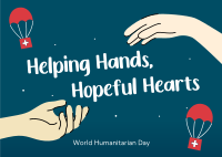 Helping Hands Humanitarian Day Postcard Design