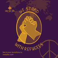 World Refugee Hand Lineart Instagram Post Design