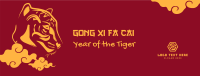 New Year Tiger Illustration Facebook Cover