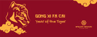 New Year Tiger Illustration Facebook Cover Design