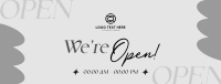 We're Open Now Facebook Cover
