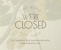 Rustic Closed Restaurant Facebook Post