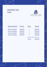 3D Shapes Border Invoice