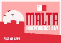 Mid-Century Malta Independence Day Postcard