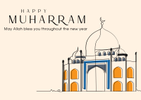 Minimalist Muharram Postcard Design