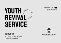 Youth Revival Service Postcard