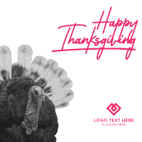 Thanksgiving Turkey Peeking Linkedin Post