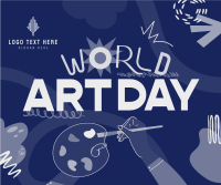 Quirky World Art Day Facebook Post