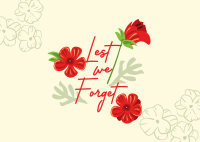 Anzac Day Poppy Flowers Postcard