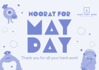 Hooray May Day Postcard