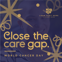 Swirls and Dots World Cancer Day Linkedin Post