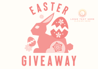 Floral Easter Bunny Giveaway Postcard