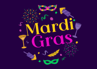 Mardi Gras Festival Postcard Design