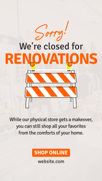 Closed for Renovations Instagram Story