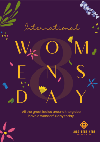 Women's Day Flower Overall Poster