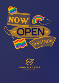 Sticker Now Open Poster