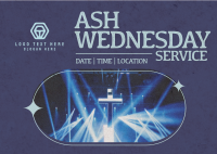 Retro Ash Wednesday Service Postcard