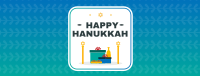 Hanukkah Gradient Pattern Facebook Cover Image Preview