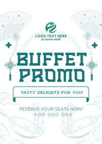 Elegant Oriental Buffet Promo Flyer