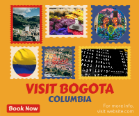 Travel to Colombia Postage Stamps Facebook Post