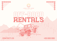 Rustic Off-road Rentals Postcard Design