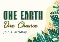 One Earth One Chance Celebrate Postcard Design