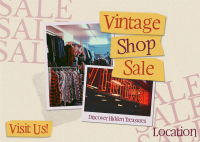 Retro Vintage Shop Sale Postcard