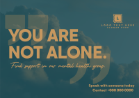 Not Alone Find Support Postcard