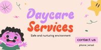 Playful Daycare Services Twitter Post Design