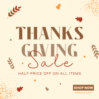 Thanksgiving Sale Instagram Post