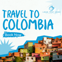 Travel to Colombia Paper Cutouts Instagram Post Design