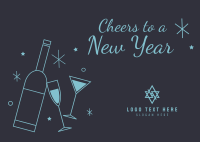 New Year Cheers Postcard