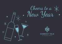 New Year Cheers Postcard