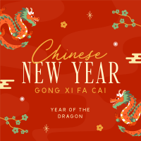 Lunar New Year Dragon Linkedin Post Design