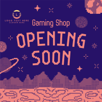 Pixel Space Shop Opening Instagram Post Design