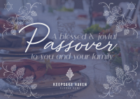 Rustic Passover Greeting Postcard Image Preview