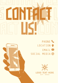 Quirky and Bold Contact Us Flyer