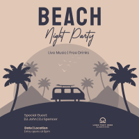 Beach Night Party Instagram Post