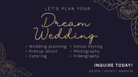 Minimal Floral Wedding Facebook Event Cover