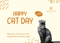 Simple Cat Day Postcard