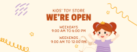 Toy Shop Hours Facebook Cover